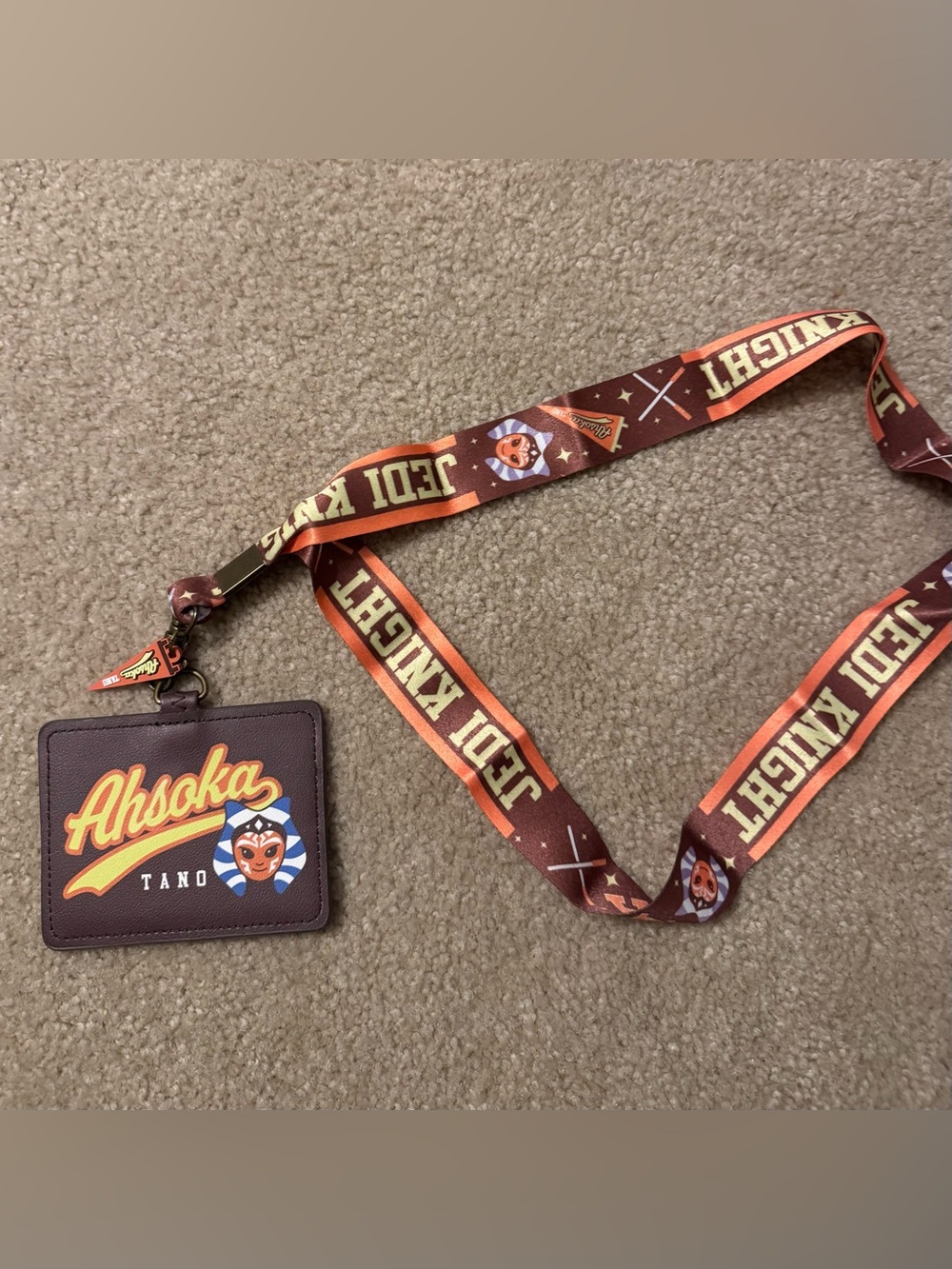 Star Wars Ahsoka Tano Varsity Print Lanyard Mini Cardholder Wallet